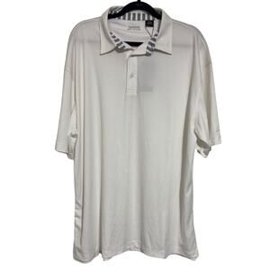 BACKSPIN GOLF THREADS Mens White Navy Knit Stretch Polo Performance NWT 2XL XXL